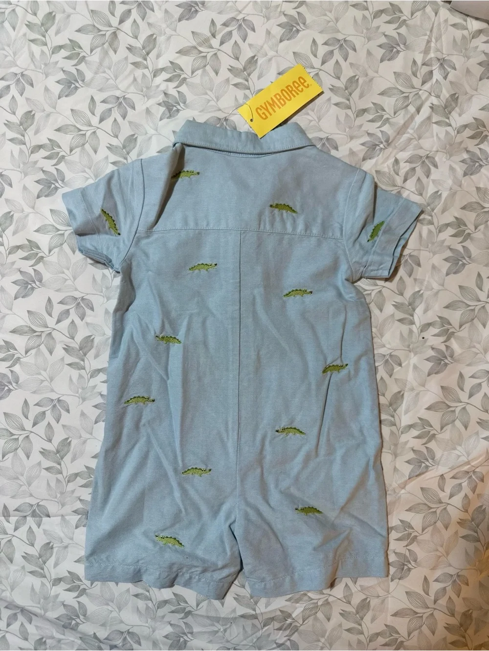 Gymboree Baby Blue Collared Alligator Romper NWT